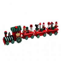 Коледен дървен влак дървено влакче с вагони за игра и декорация украса, снимка 2 - Игри и пъзели - 19613909