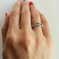 Сребърен пръстен  с цирконий - сребро проба 925 , снимка 1 - Пръстени - 21031314