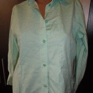 Светлозелена карирана дамска риза, блуза с дълъг ръкав, ръкави, дамски топ, жилетка, снимка 6 - Ризи - 13869321