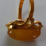 Дамски руски пръстен с натурален кехлибар, снимка 6 - Пръстени - 16756765