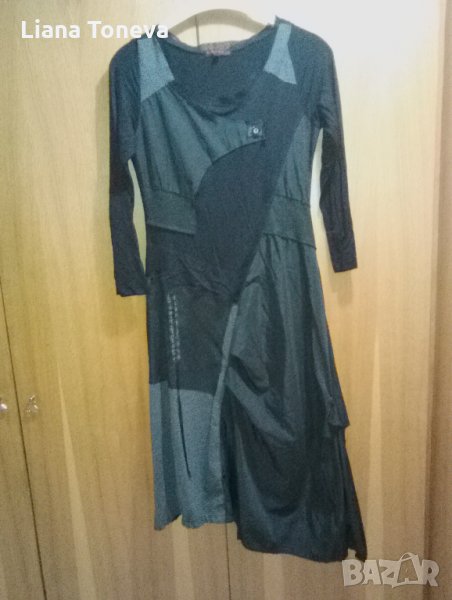 рокля в черно и тьмносиво, снимка 1