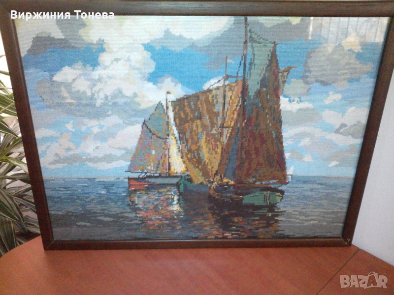 Вилеров гоблен "НА ПРИСТАН", снимка 1