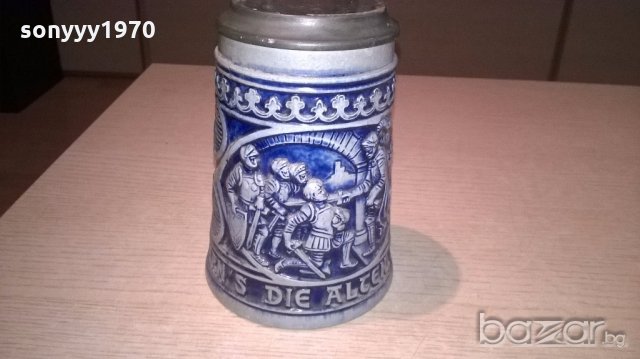 немска халба-17х16х11см-внос швеицария, снимка 8 - Антикварни и старинни предмети - 18393595