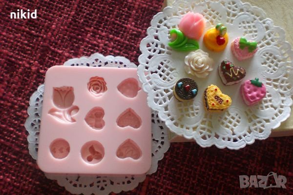 Мини сладкиши розичка и лале силиконов молд форма декор торта сладки фондан и др. украса , снимка 2 - Форми - 23716586
