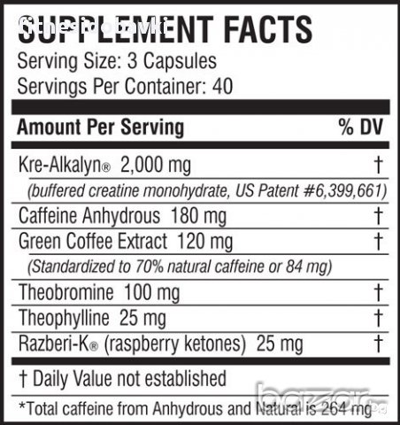 All American EFX Kre-Alkalyn Hardcore, 120 капсули, снимка 2 - Хранителни добавки - 10189858