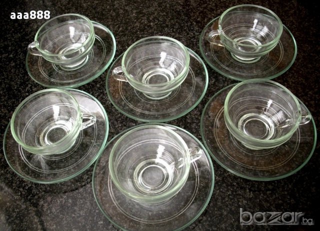 Сервиз за кафе българско огнеупорно стъкло Белопал гр.Белослав, снимка 2 - Сервизи - 13322995