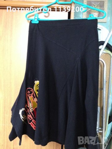 Черна пола Desigual S асиметрична, снимка 8 - Поли - 22333455