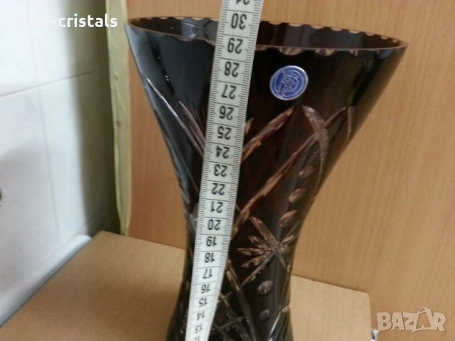 кристална ваза цветен червен кристал , снимка 5 - Антикварни и старинни предмети - 25671949