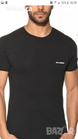  Оригинална тениска Karl Lagerfeld. Черна-L Бяла-XL , снимка 3 - Тениски - 25304909