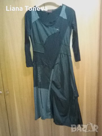 рокля в черно и тьмносиво, снимка 1 - Рокли - 25212906