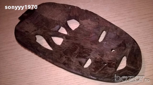 Африканска стара маска-дърво-21х11см-внос швеицария, снимка 7 - Антикварни и старинни предмети - 17307609