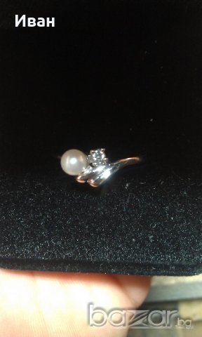 Пръстен бяло злато 14кт, снимка 2 - Пръстени - 19489313