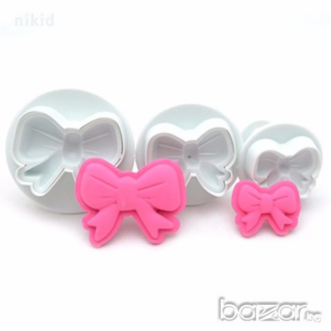3 форми резци с бутало панделки пандела панделка за сладкарство украса фондан молд торта сладки тест