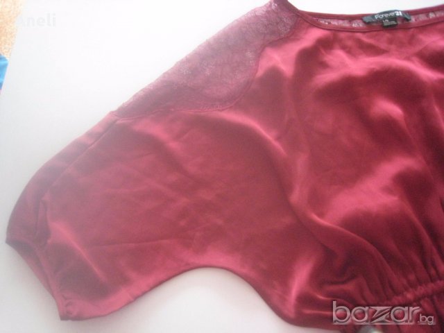 Ефирна блуза с дантела, снимка 2 - Туники - 17392389