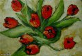 Червени  Лалета - Мима / Art by MiMa, painting ___63, снимка 1 - Картини - 11862270