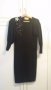 Вълнена черна рокля от мерино, с апликация от мъниста, машинно плетена, снимка 3