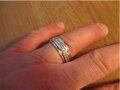 Мъжки сребърен пръстен- халка с гръцка шарка - ръчна изработка  с маркировка , снимка 1 - Пръстени - 20060376