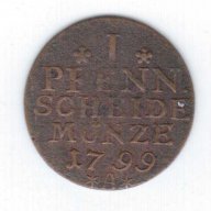 Германия-1 пфениг 1799 Прусия., снимка 1 - Нумизматика и бонистика - 15917636