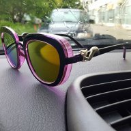 Слънчеви очила лилави огледални с котенце на рамките, снимка 2 - Слънчеви и диоптрични очила - 14437468