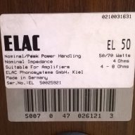 Elac el50 2х70w/4-8ohm made in germany-внос швеицария, снимка 16 - Тонколони - 15910078