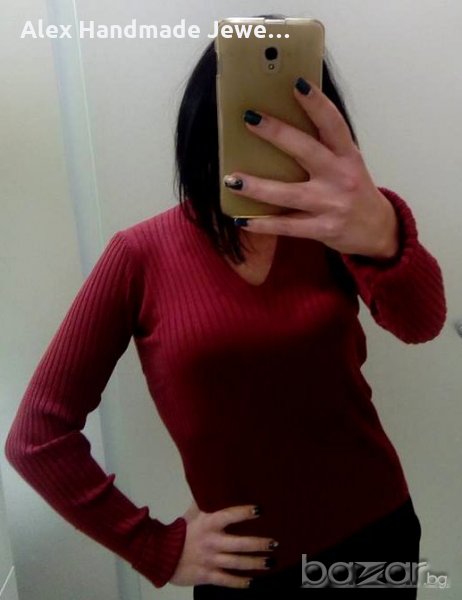 Блуза/пуловер цвят бордо, снимка 1
