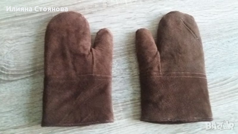 Топли ръкавици с каракул естествена кожа , снимка 1