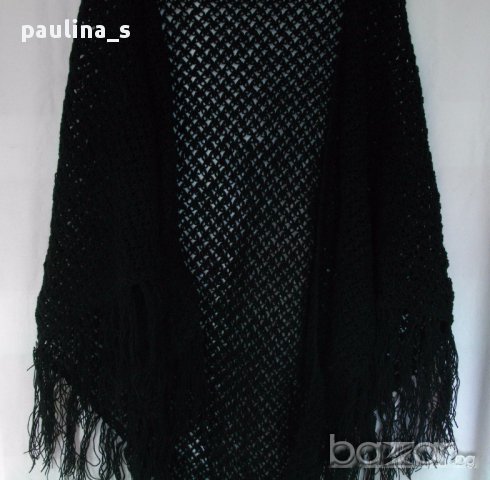 Черен комплект от шапка и шал в черно, снимка 6 - Шапки - 16230203