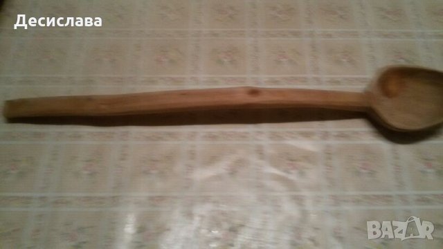 Стара дървена лъжица -  уникално дълга, снимка 1