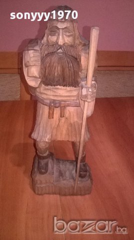 Дърворезба-човек с торба-35/13/10см-внос швеицария, снимка 4 - Антикварни и старинни предмети - 14246757