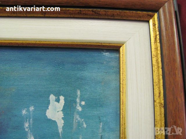  Картина Зимен Пейзаж масло върху платно,подписана-Т.Момчилов, снимка 7 - Картини - 25947594