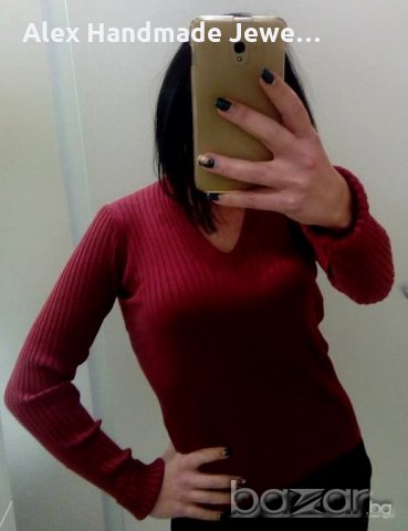 Блуза/пуловер цвят бордо, снимка 1 - Блузи с дълъг ръкав и пуловери - 19526380