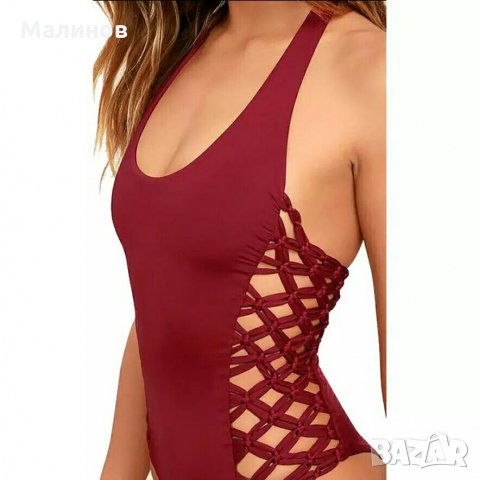 Цял бански с прашка и връзки на гърба, снимка 4 - Бански костюми - 21951673