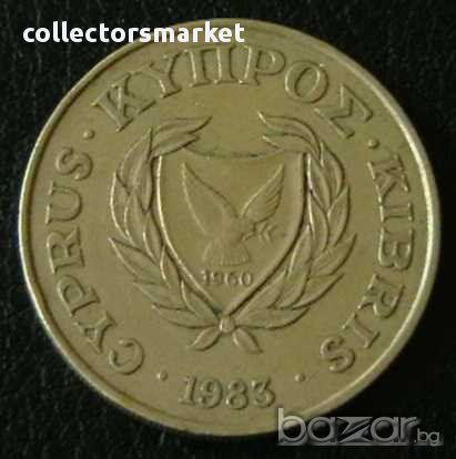 20 цента 1983, Кипър, снимка 2 - Нумизматика и бонистика - 14457158