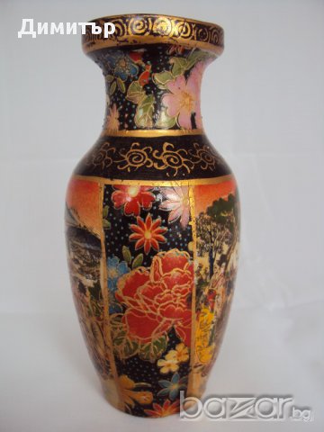 Старинна Ваза Порцелан Керамика Китайски Елементи, снимка 2 - Антикварни и старинни предмети - 16084346