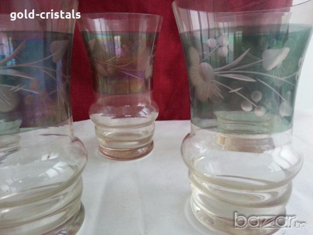 Ретро стъклени чаши и гарафа  , снимка 8 - Антикварни и старинни предмети - 19925783
