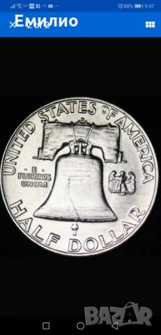 Usa Half Dollar 1952-D UNS Visible Bell Lines, снимка 2 - Нумизматика и бонистика - 25821416