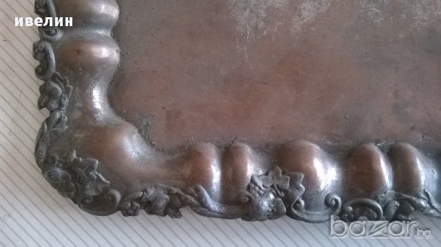антикварна бронзова табла,поднос, снимка 3 - Антикварни и старинни предмети - 17532252