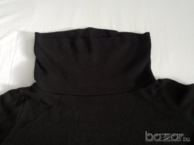 елегантен черен пуловер с голяма яка, снимка 4 - Блузи с дълъг ръкав и пуловери - 17128185