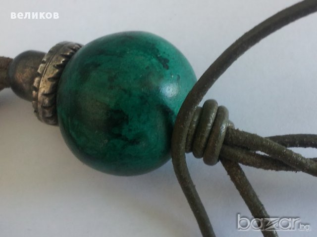  красива огърлица ЧИЧИНИЦА индианско изкуство естествена кожа, снимка 4 - Колиета, медальони, синджири - 13487957