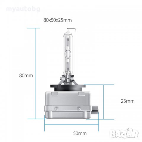 Крушка D1S 6000k 12v Xenon HID 35W метална основа баласт + крушка, снимка 5 - Аксесоари и консумативи - 23293945