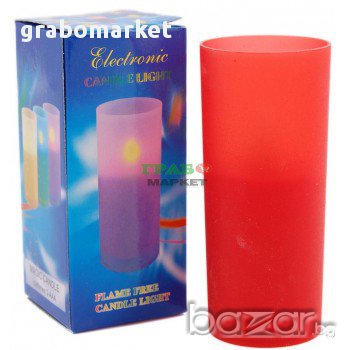 Изкуствена LED свещ без дим в чашка. Различни цветове. Височина - 10см. , снимка 1