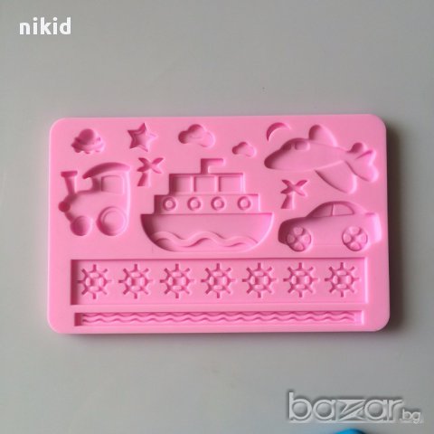огромен силиконов молд форма 3D транспортни средства влак кораб кола море котва самолет торта фондан