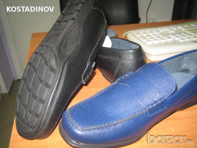  Мъжки мокасини естествена кожа м135 тъмно сини и черни, снимка 3 - Мокасини - 14018930