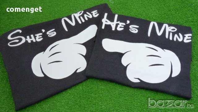 ЗА ВЛЮБЕНИ! LOVE Тениски Мики Маус / Mickey Mouse MINE! Или Поръчай с ТВОЯ идея!, снимка 5 - Тениски - 7338840