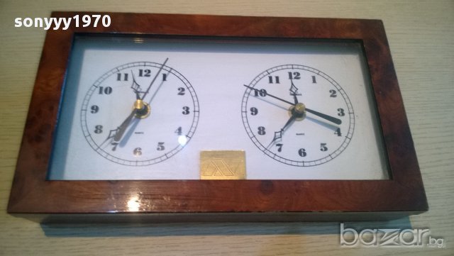 herraiz-quartz-двоен дървен часовник-25/15/7см-внос швеицария, снимка 9 - Други ценни предмети - 10409911