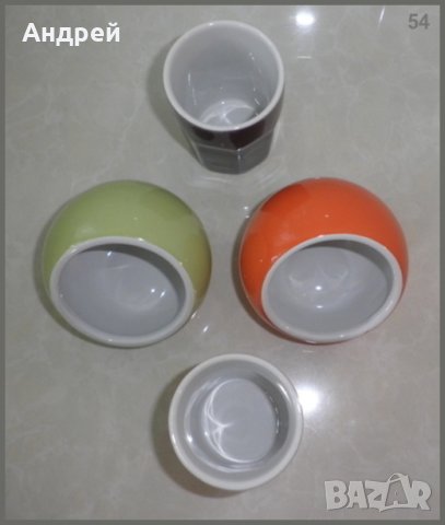 Комплект за двама-два керамични свещника за чаени свещи + две керамични чаши, снимка 3 - Чаши - 22922528