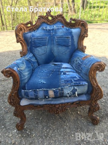 Дънкови изделия / Ръчно изработени, снимка 6 - Дивани и мека мебел - 24866461