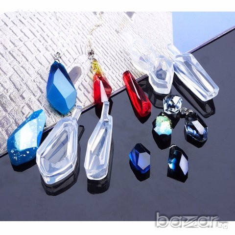 4 бижутерски диаманта висулки  силиконови молда декорация и изработка на бижута смола изделия ръчна 