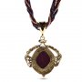 Колие, медальон, огърлица стил Бохемия, лилав, снимка 5