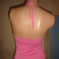 Ефектен розов дамски топ / потник, с гол гръб, дамска блуза / тениска без ръкави,ръкав,дамско бюстие, снимка 2 - Потници - 9015805
